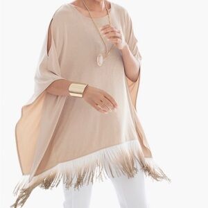 Chico's Travelers Fringe Hem Top
